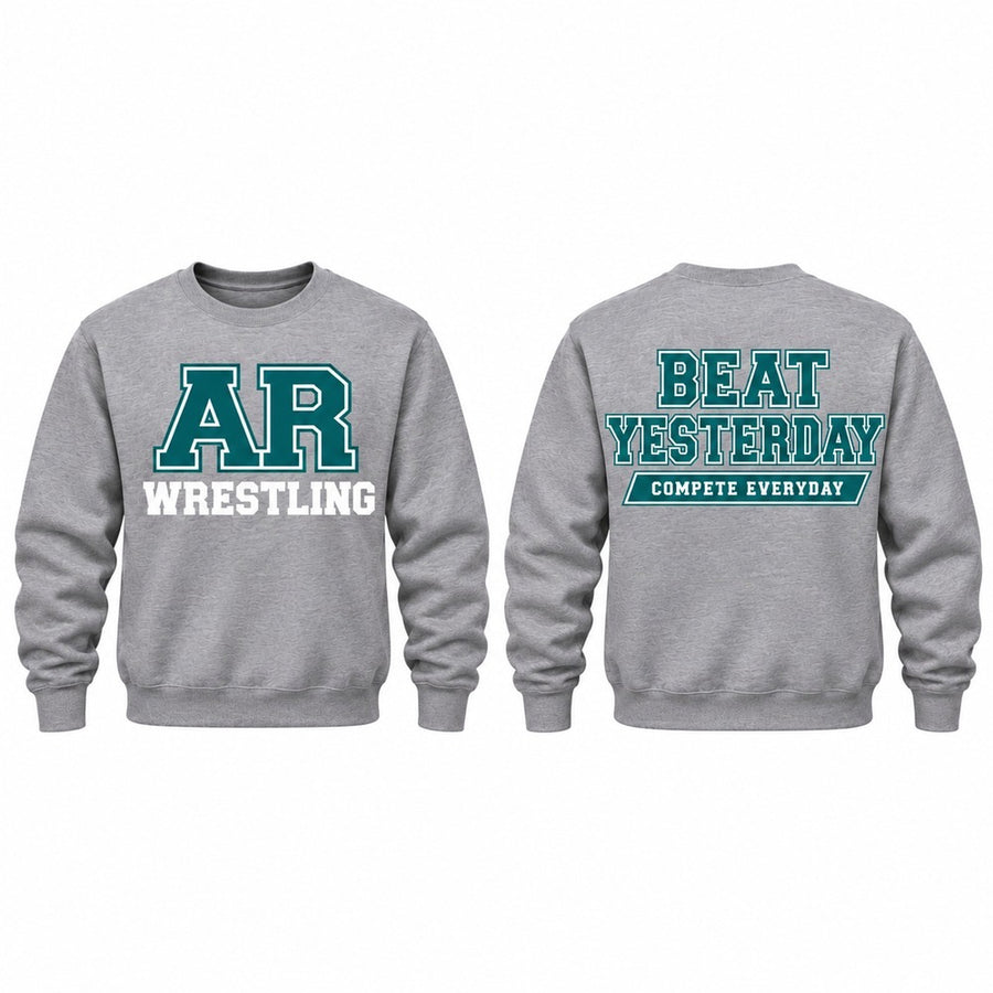 AR Grey Crewneck Front and Back Prints